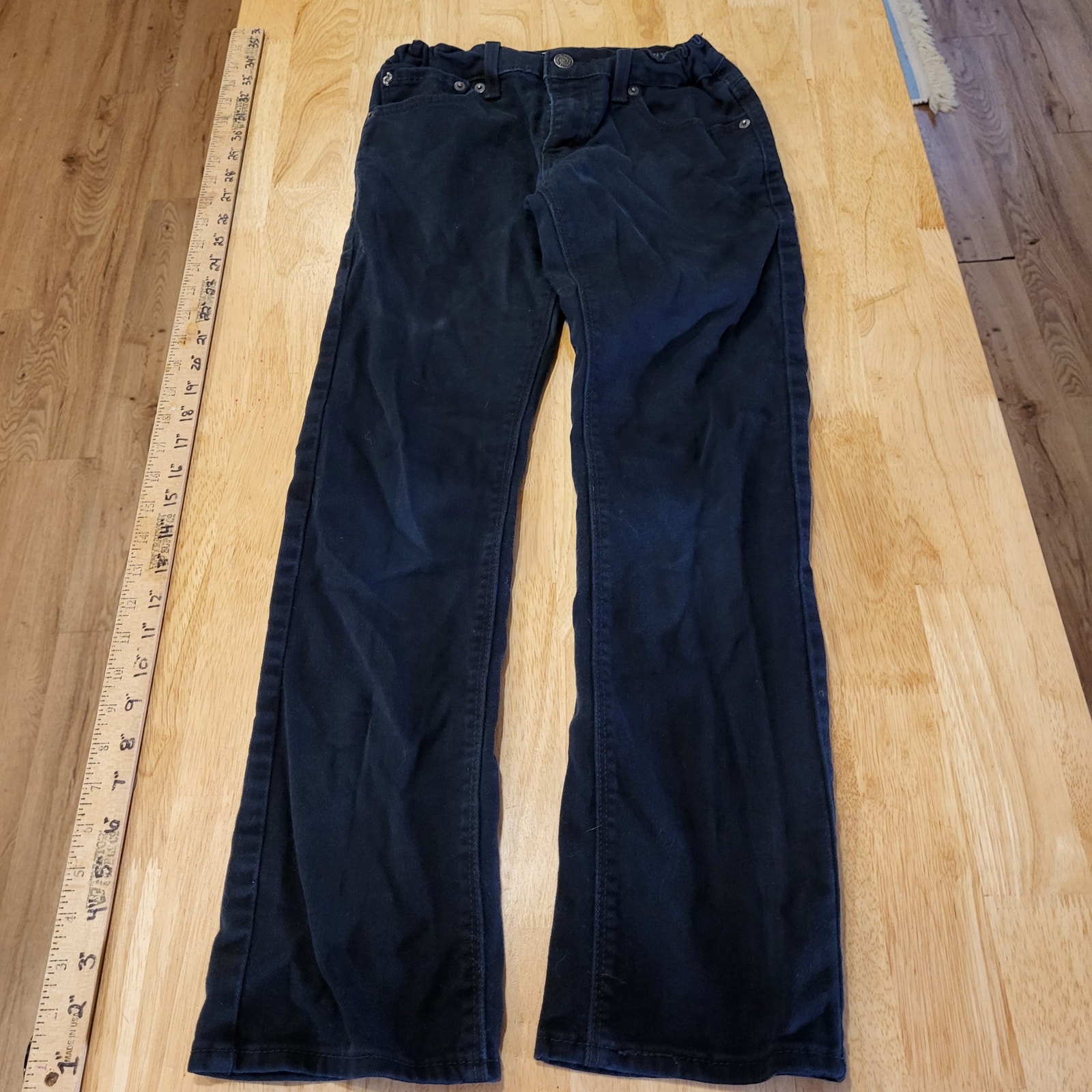 Levi's Denizen 216 Skinny Fit Black Kids Size 12 Adjustable Waist Jeans